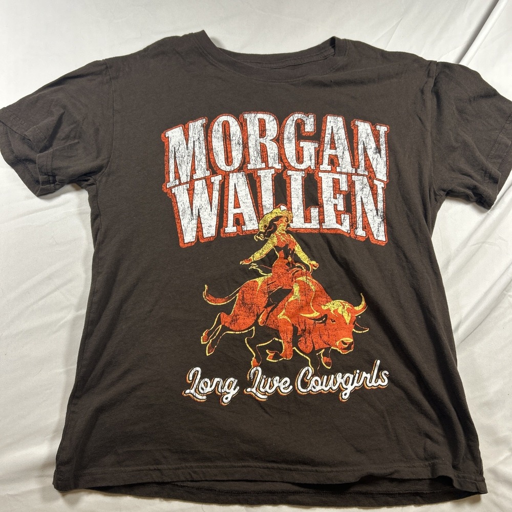 Morgan Wallen "Long Live Cowgirls" Brown Short Sleeve T-shirt Size L
